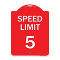Signmission Speed Regulation Sign Speed Limit 5 Mph, Red & White Aluminum Sign, 18" x 24", RW-1824-22876 A-DES-RW-1824-22876